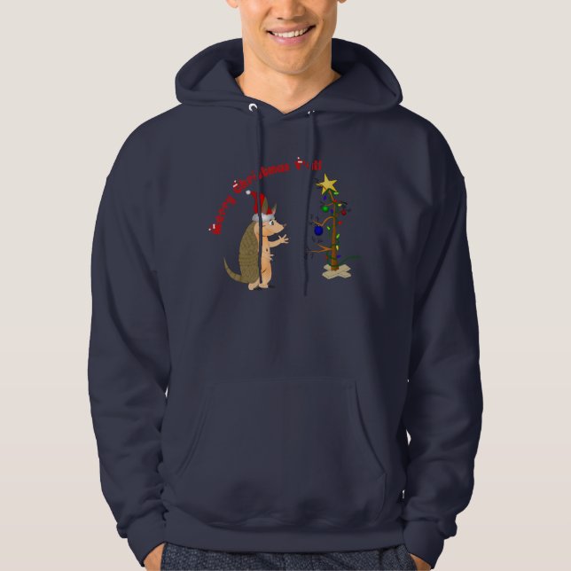 Sudadera con capucha de las Felices Navidad del (Anverso)