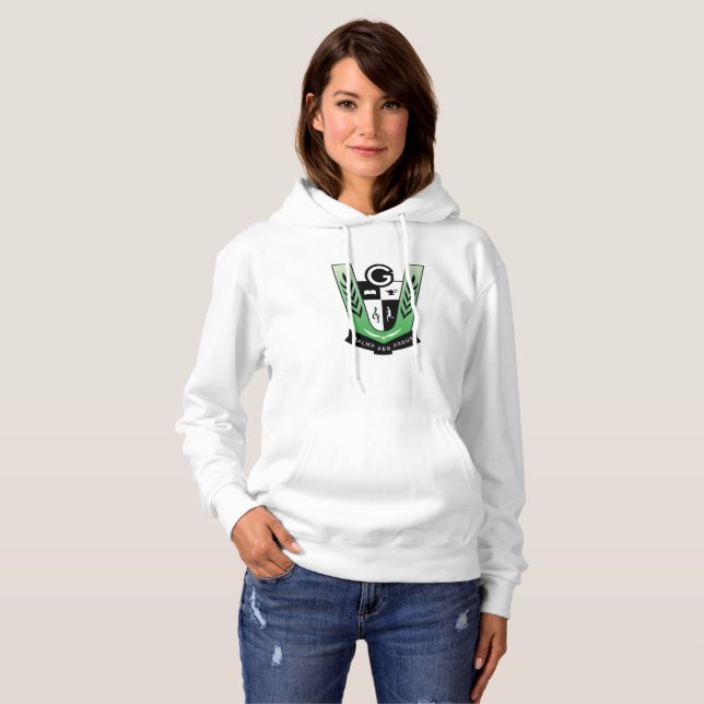 Sudadera con capucha de las señoras del escudo de (Anverso completo)