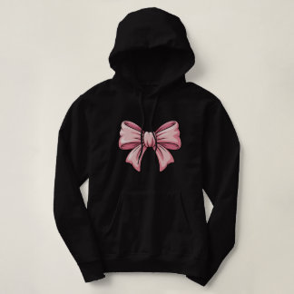 Sudadera con capucha de lazo rosa estética Coquett