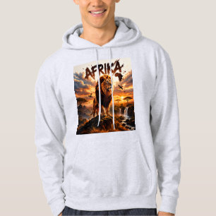 Sudadera con capucha de león africano majestuoso