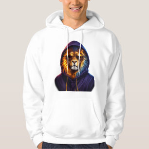 Sudadera con capucha de león genial con gafas de s