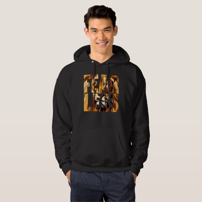 Sudadera con capucha de León sin Miedo - Ropa de c (Anverso completo)