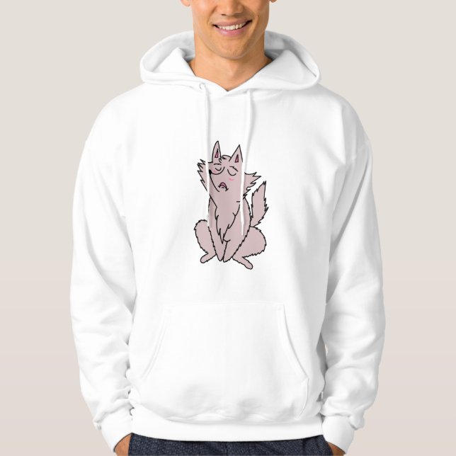 Sudadera con capucha de lobo aburrido  (Anverso)