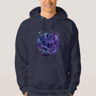 Sudadera con capucha de lobo de galaxia mística –
