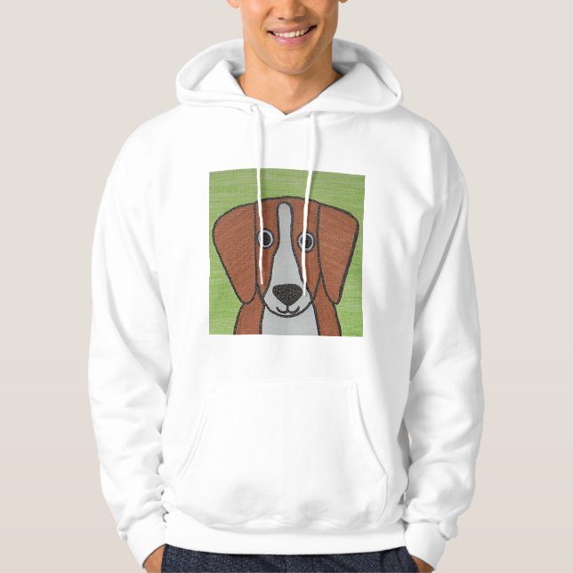 Sudadera con capucha de los hombres de Cute Beagle (Anverso)
