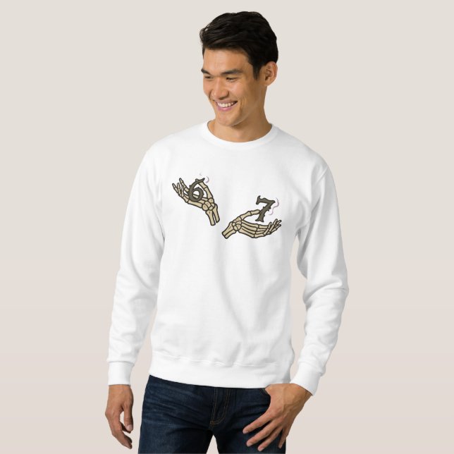 Sudadera con capucha de manos de esqueleto diverti (Anverso completo)