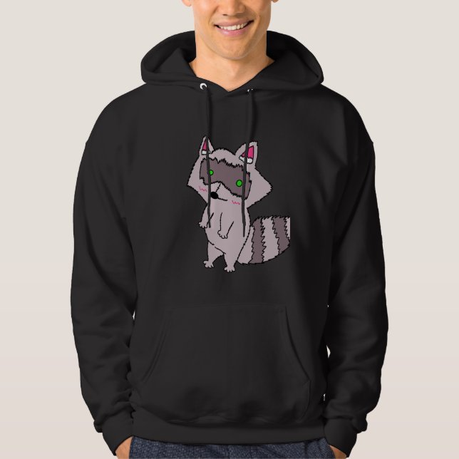 Sudadera con capucha de mapache simple (Anverso)