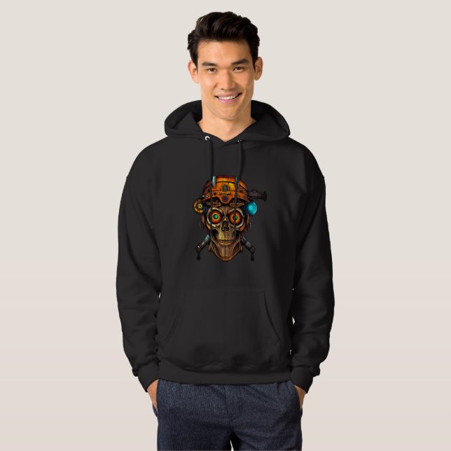 Sudadera con capucha de mecánico steampunk Cyber S (Anverso completo)