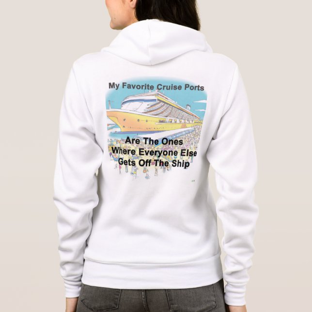 Sudadera con capucha de mis puertos de cruceros fa (Reverso)