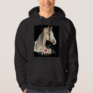 Sudadera con capucha de moda ecuestre pastel flora