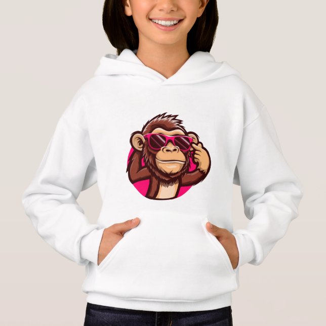 Sudadera con capucha de mono genial para bebé (Anverso)