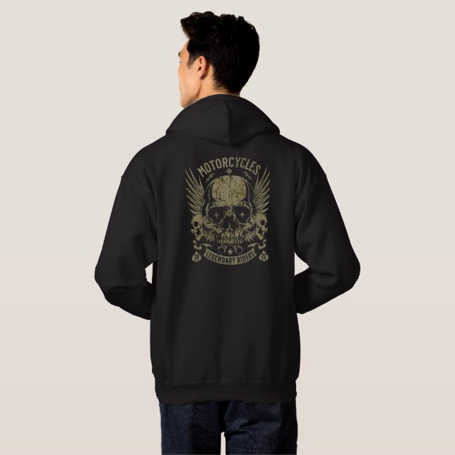 Sudadera con capucha de motocicleta personalizada  (Reverso completo)