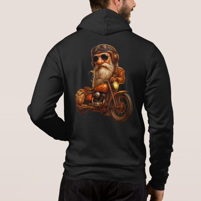 Sudadera con capucha de motociclista barbudo – Est (Reverso)