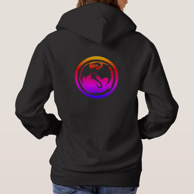 Sudadera con capucha de mujer Black Dragon neón ne (Reverso)