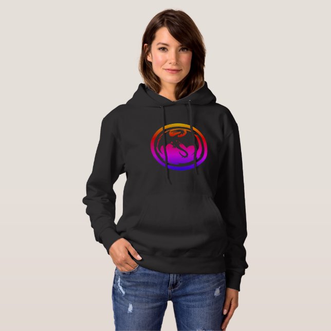 Sudadera con capucha de mujer Black Dragon neón ne (Anverso completo)