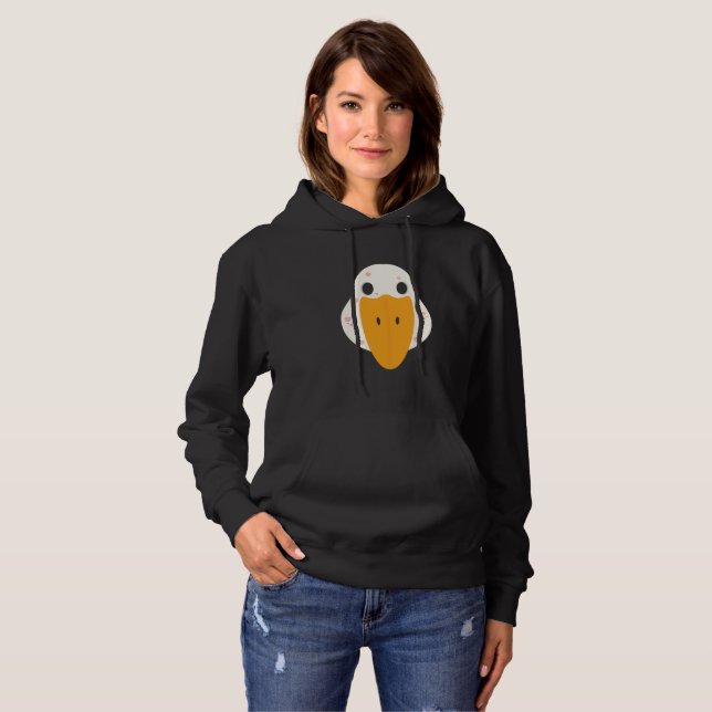 Sudadera con capucha de mujer de ganso con granos (Anverso completo)