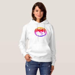 Sudadera con capucha de mujer Neon Dragon blanca