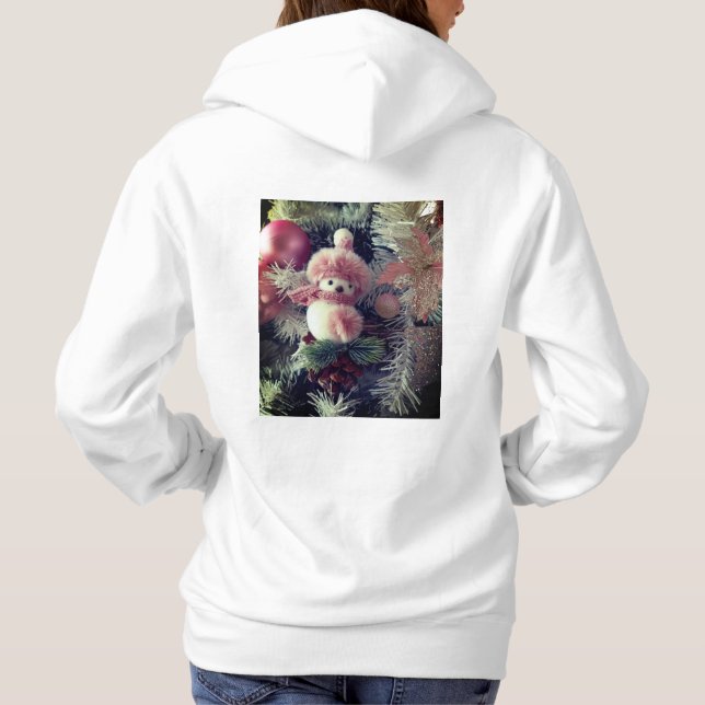 Sudadera con capucha de muñeco de nieve de Navidad (Reverso)
