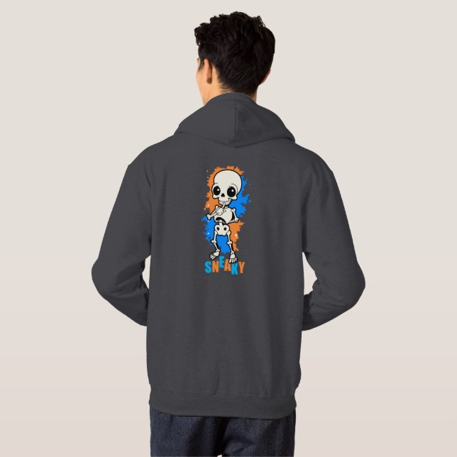 Sudadera con capucha de murciélago de Halloween co (Reverso completo)