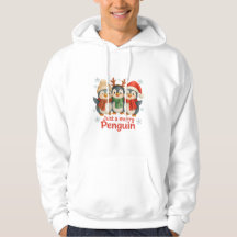 Sudadera con capucha de Navidad de pingüino alegre