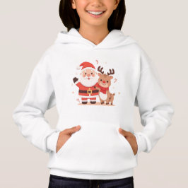 Sudadera con capucha de Navidad de Santa y renos p