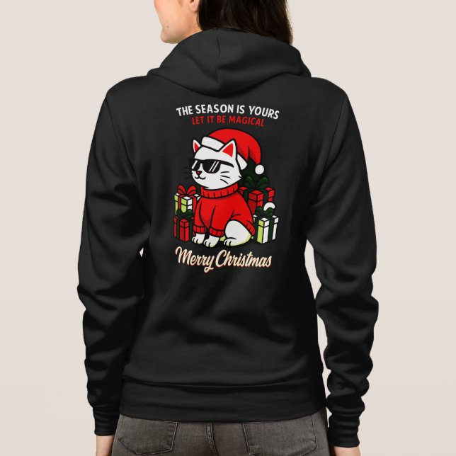 Sudadera con capucha de Navidad lujosa para mujer  (Reverso)