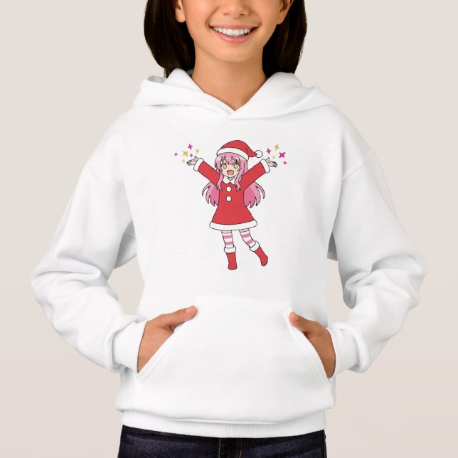 Sudadera con capucha de niña de Navidad de anime l (Anverso)