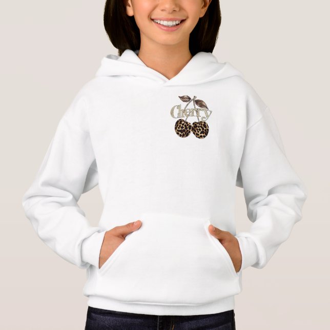 Sudadera con capucha de niña leopardo chic - Camis (Anverso)