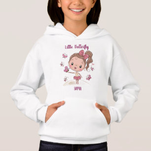 Sudadera con capucha de niña mariposa personalizad