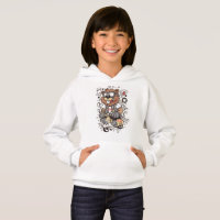 Sudadera con capucha de niñas mapache leñador lind