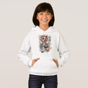 Sudadera con capucha de niñas mapache leñador lind