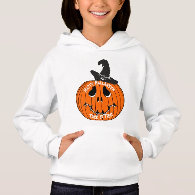 Sudadera con capucha de niños Jack O' Lantern somb (Anverso)