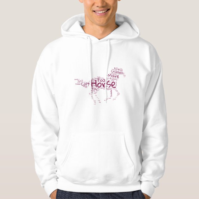 Sudadera con capucha de nube de palabras de caball (Anverso)