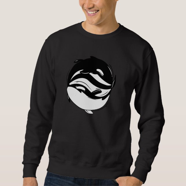Sudadera con capucha de orca ballena asesina Yin Y (Anverso)