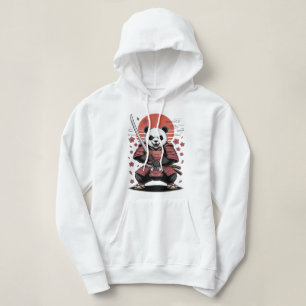 Sudadera con capucha de oso panda samurái adulto