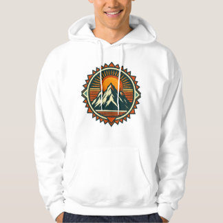 Sudadera con capucha de paisaje montañoso al atard