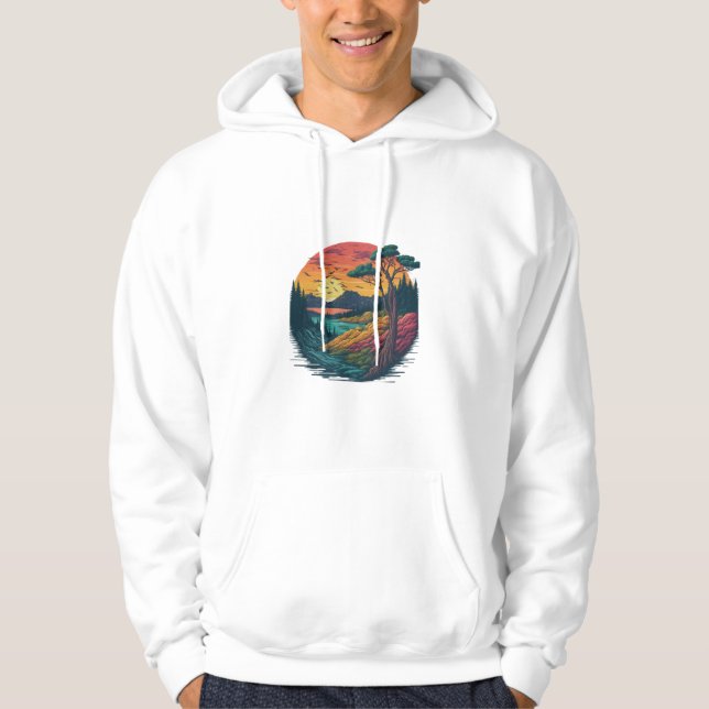 Sudadera con capucha de paisaje natural tranquilo (Anverso)