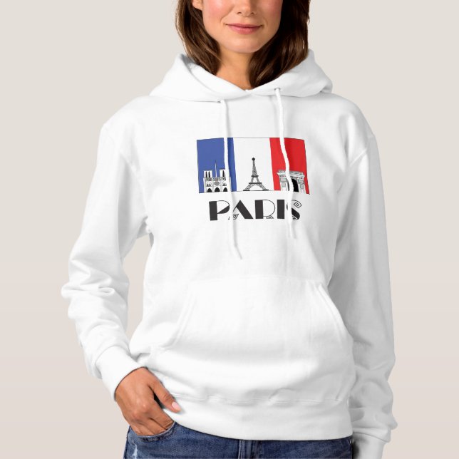 Sudadera con capucha de París de las señoras (Anverso)