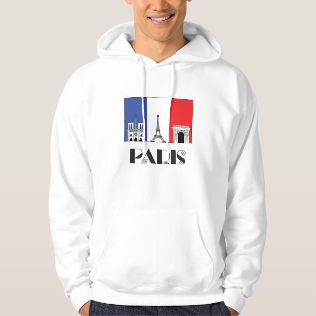 Sudadera con capucha de París de los hombres (Anverso)