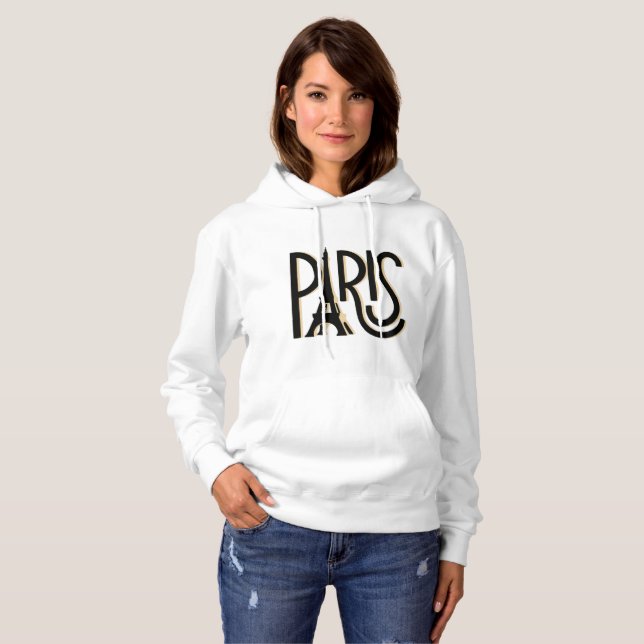 Sudadera con capucha de París para mujeres (Anverso completo)
