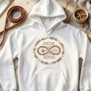 Sudadera con capucha de pata de repetición de amor