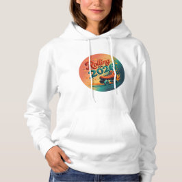 Sudadera con capucha de patinaje retro que llega a