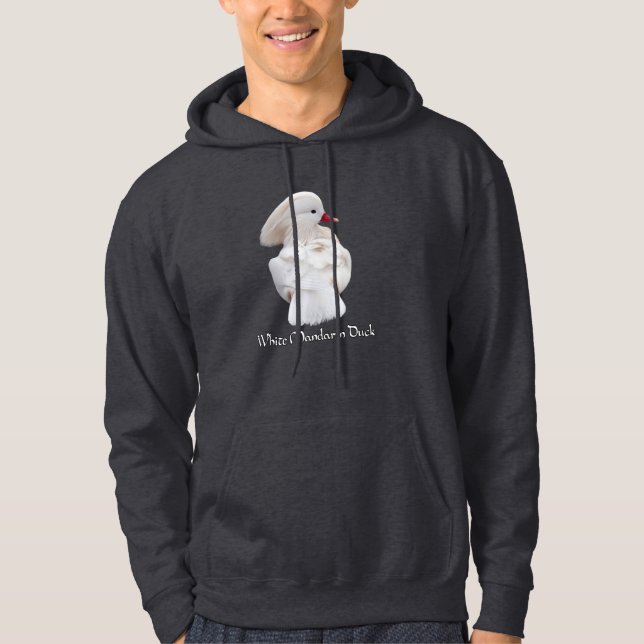 Sudadera con capucha de pato mandarín blanco (Anverso)