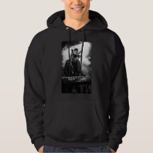 Sudadera con capucha de pianista cebra monocromo