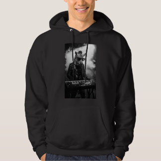 Sudadera con capucha de pianista cebra monocromo