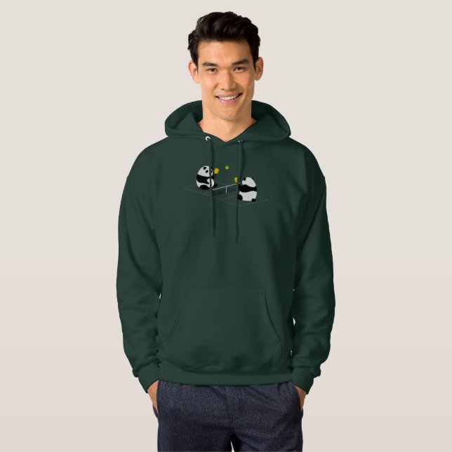 Sudadera con capucha de Pickleball: "Pandas de (Anverso completo)
