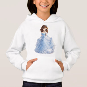 Sudadera con capucha de princesa azul linda