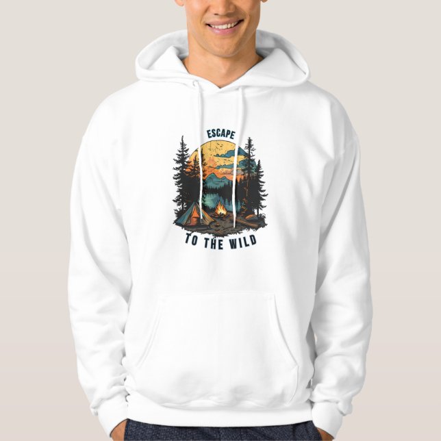 Sudadera con capucha de puesta de sol de camping v (Anverso)