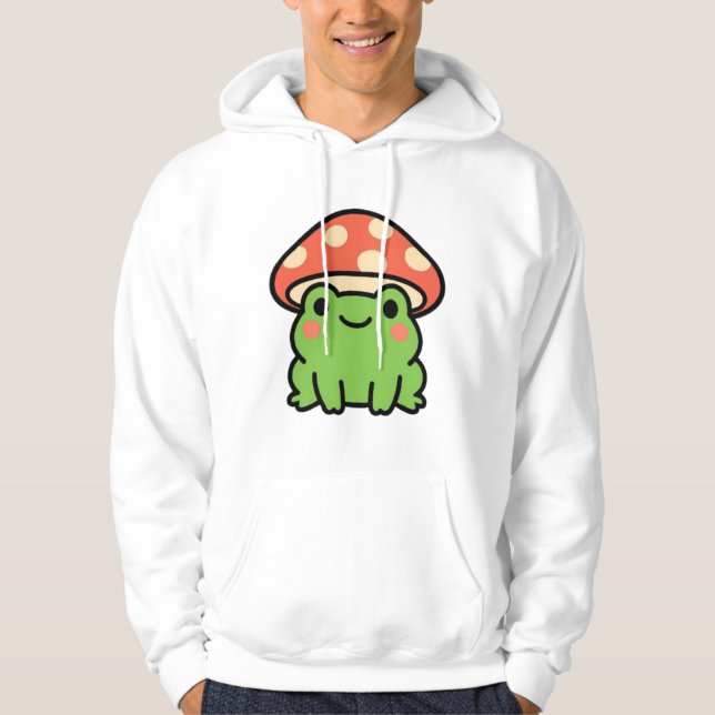 Sudadera con capucha de rana y hongo Kawaii (Anverso)