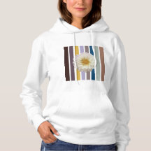 Sudadera con capucha de raya botánica para mujeres